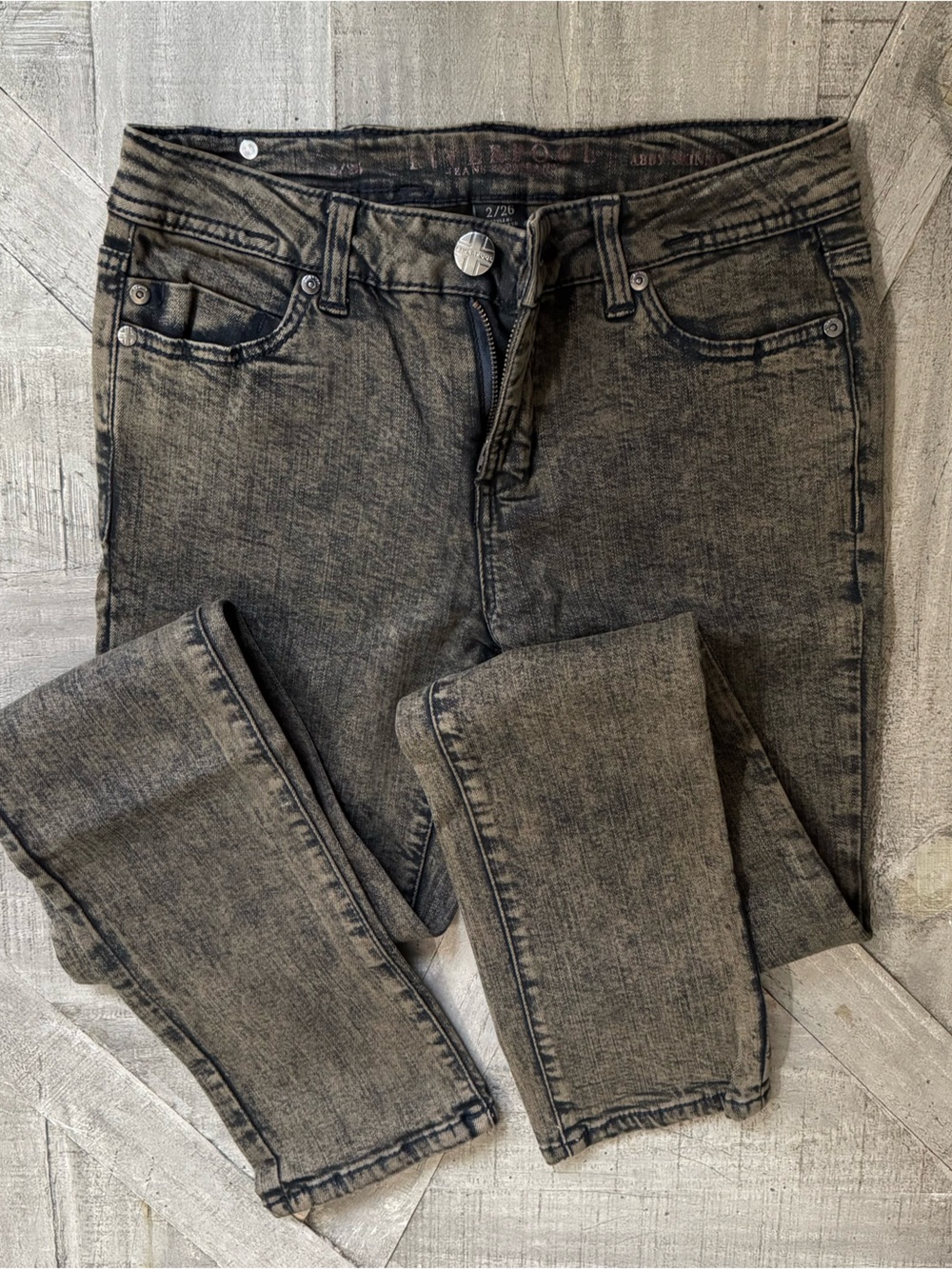 Black Acid Wash Skinny Jeans